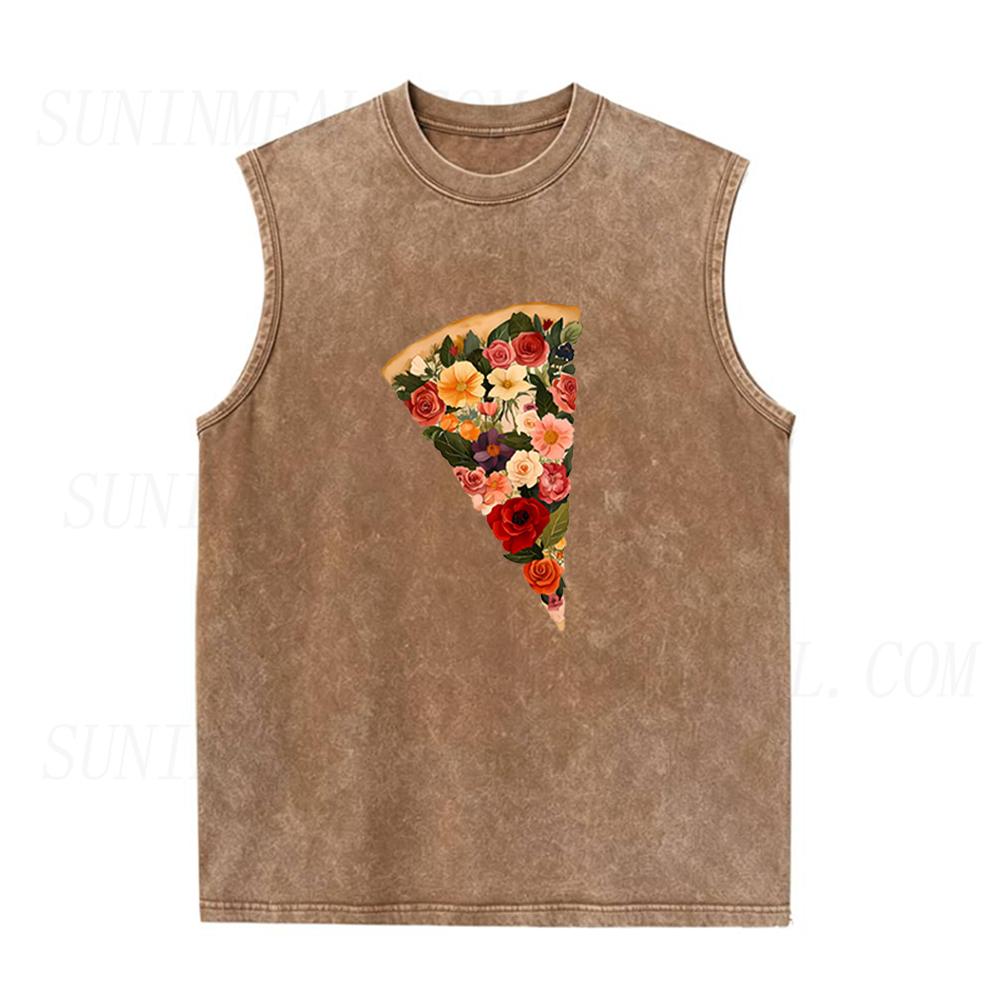 Flowers Pizza Unisex Tank Top