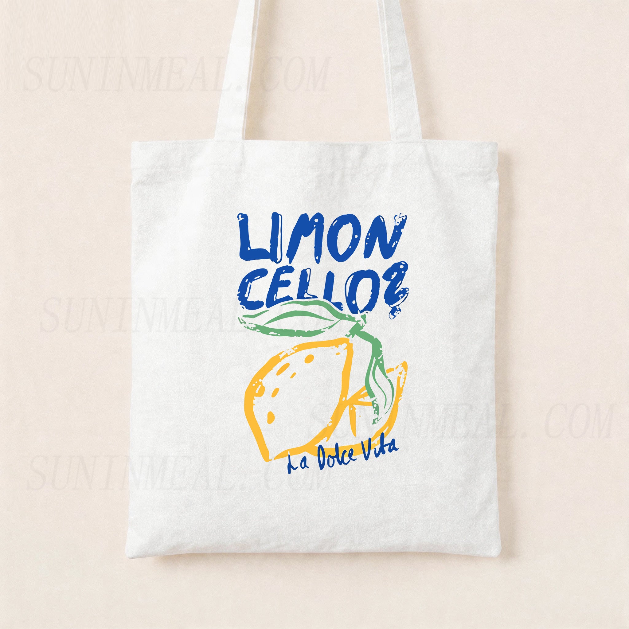 Retro Limoncello La Dolce Vita Canvas Tote Bag