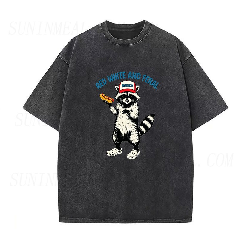 Red White and Feral 4th of July Unisex Tee