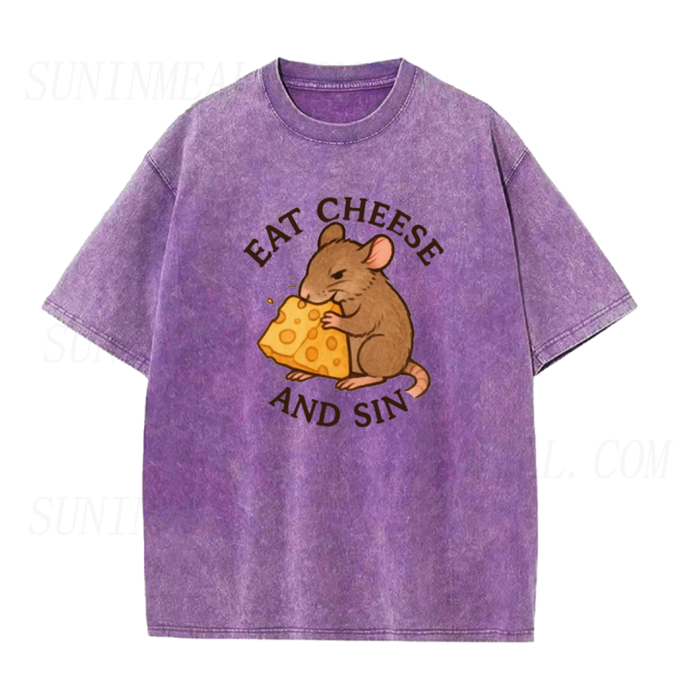 Eat Cheese and Sin Funny Rat Unisex Tee