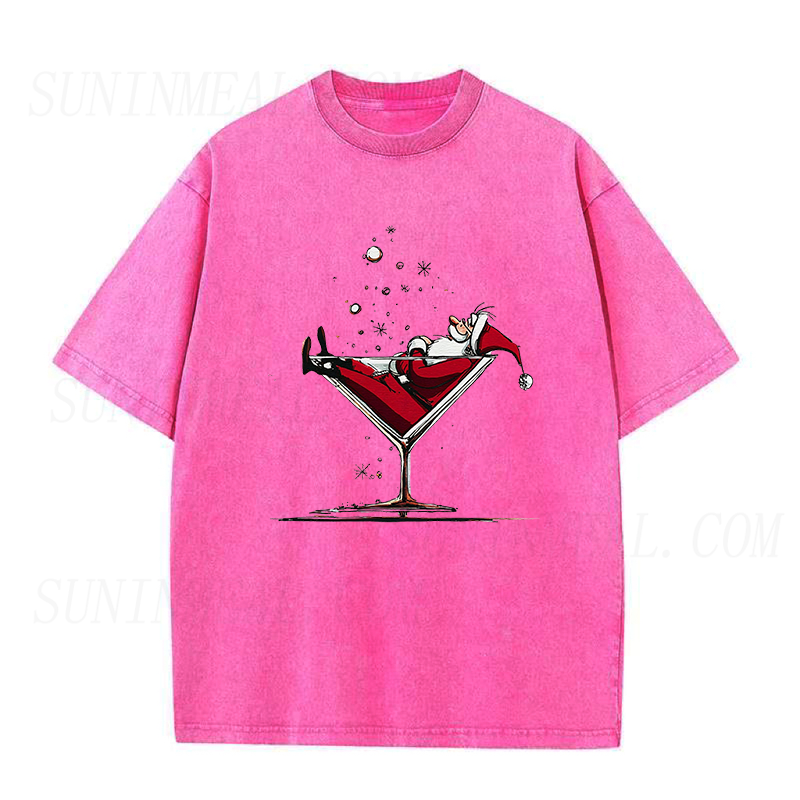 Santa Claus Christmas Cocktail Unisex Tee