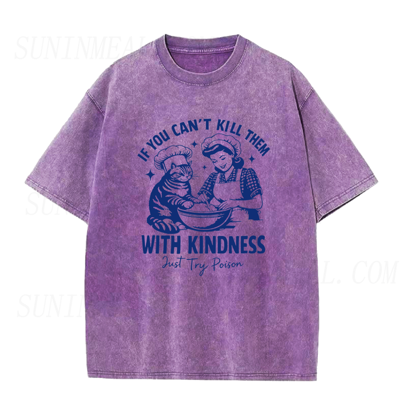 Retro Sarcastic Chef & Cat Graphic Unisex Tee