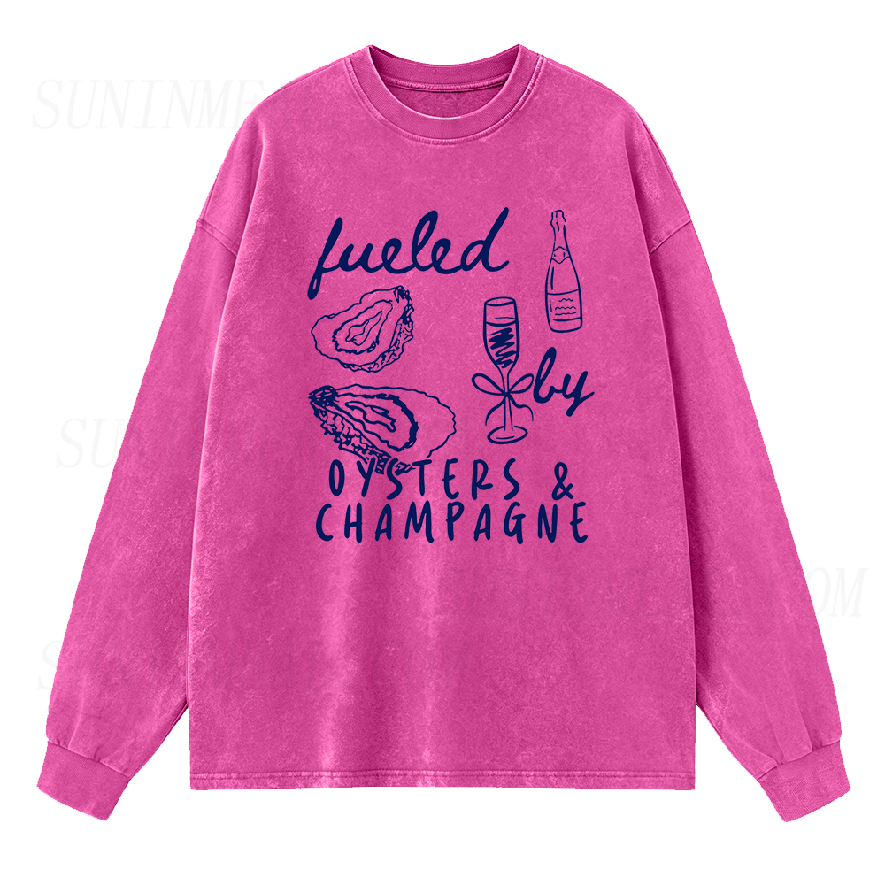 Fueled By Oysters & Champagne Long Sleeve Unisex Tee