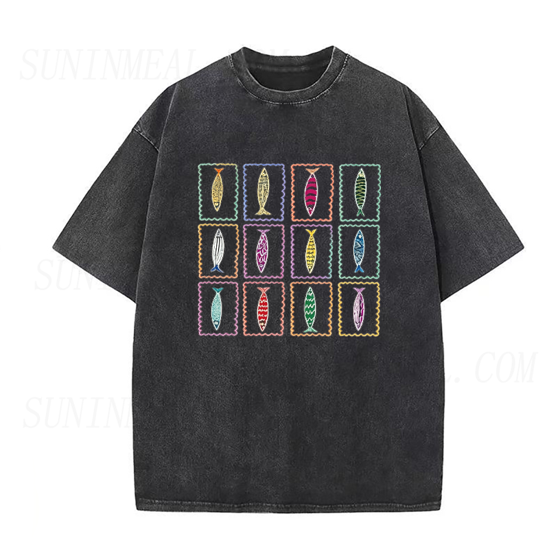 Vintage Sardine Stamp Collection Unisex Tee
