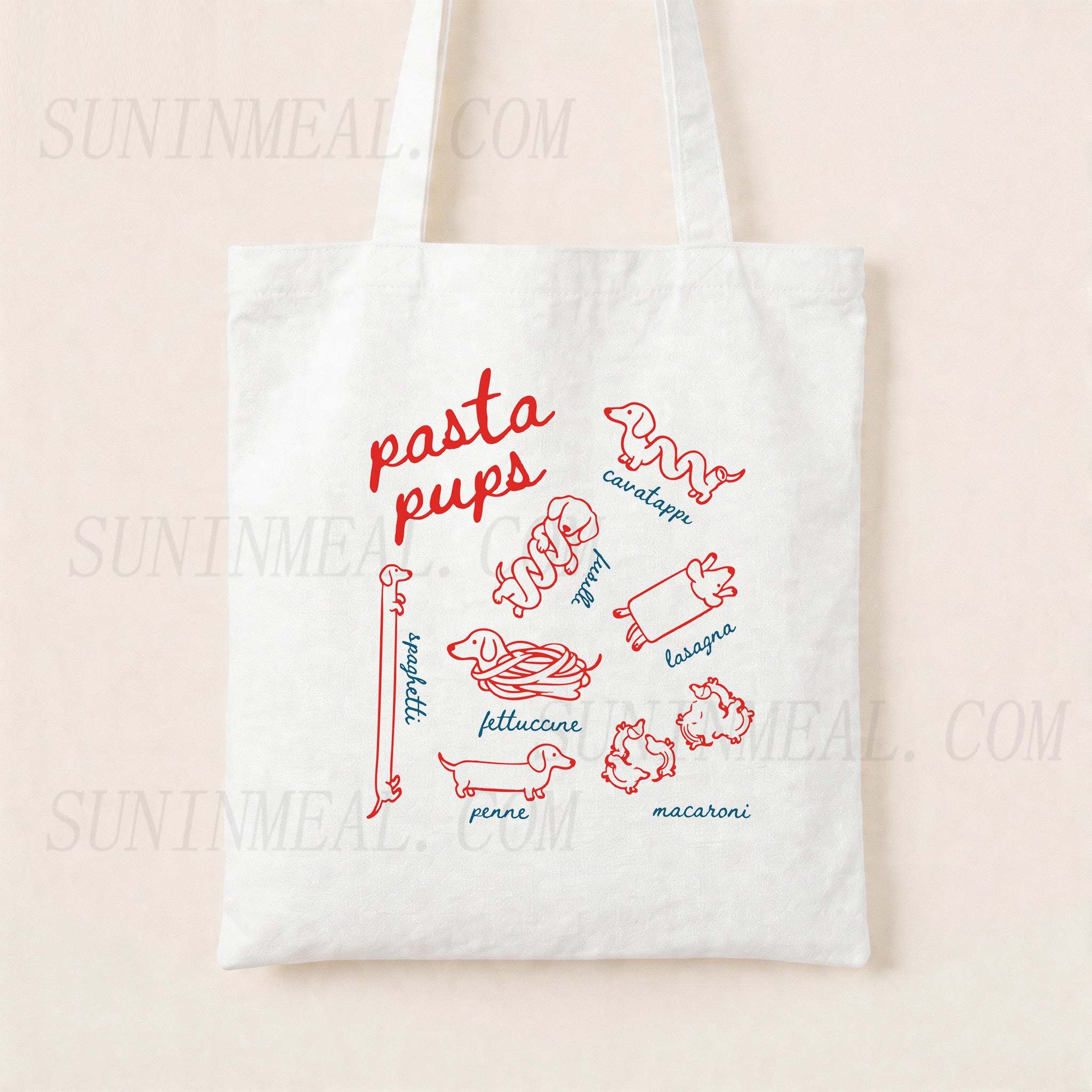Pasta Pups Canvas Tote Bag