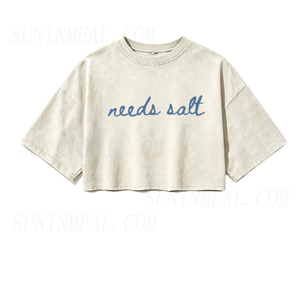Needs Salt Oversized Crop Tee
