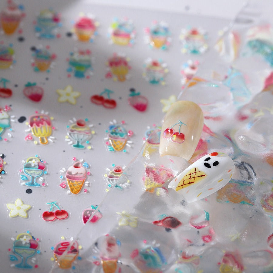 Ice Cream 5D Nail Sticker