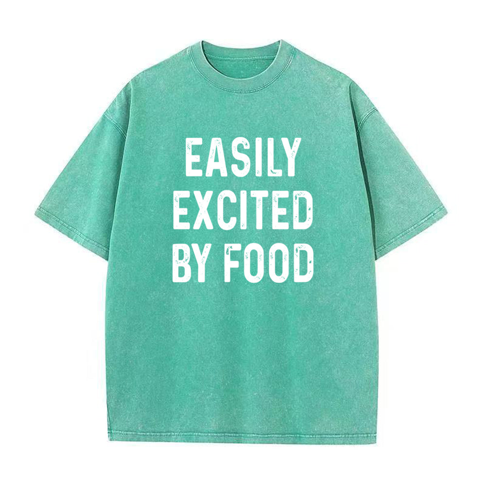 食べ物に興奮しやすいユニセックスTシャツ
