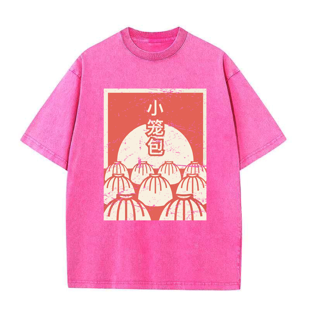 ダメージ加工のスープダンプリング ユニセックスTシャツ