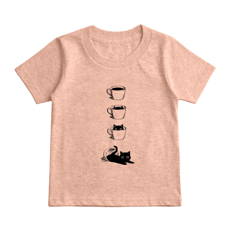 Coffee Cat  Kids T-Shirt