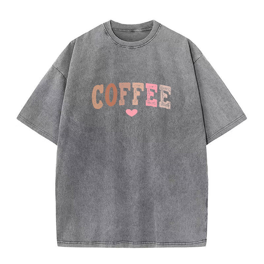 コーヒーハートユニセックスTシャツ