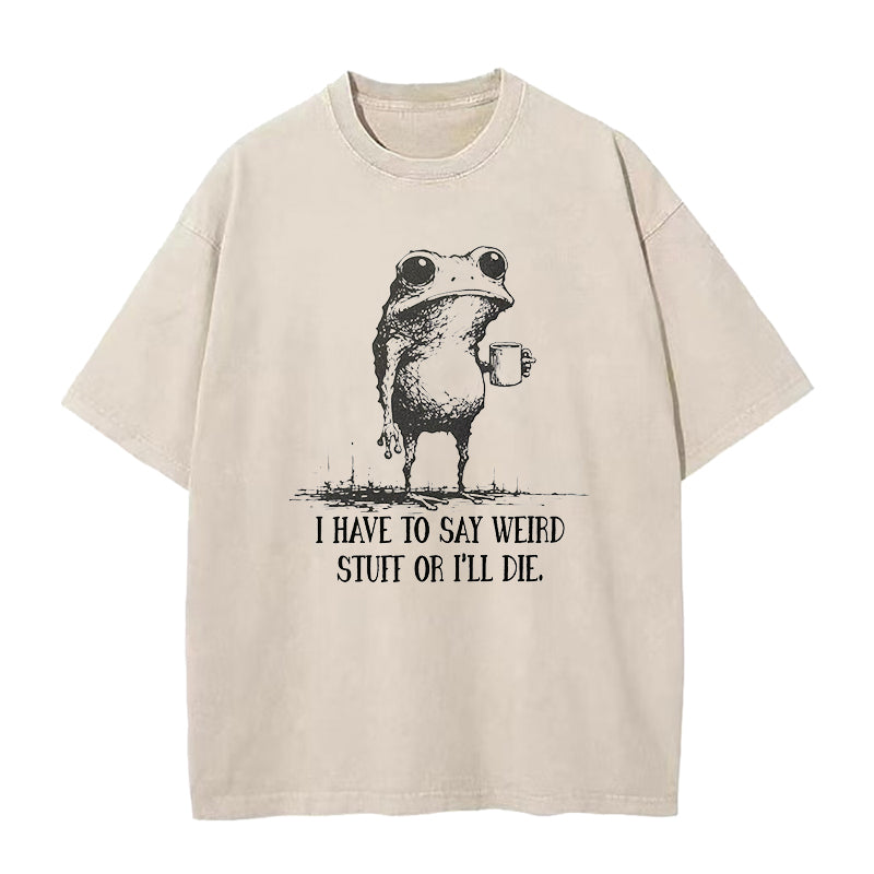 Frog Drinking Coffee Unisex Tee