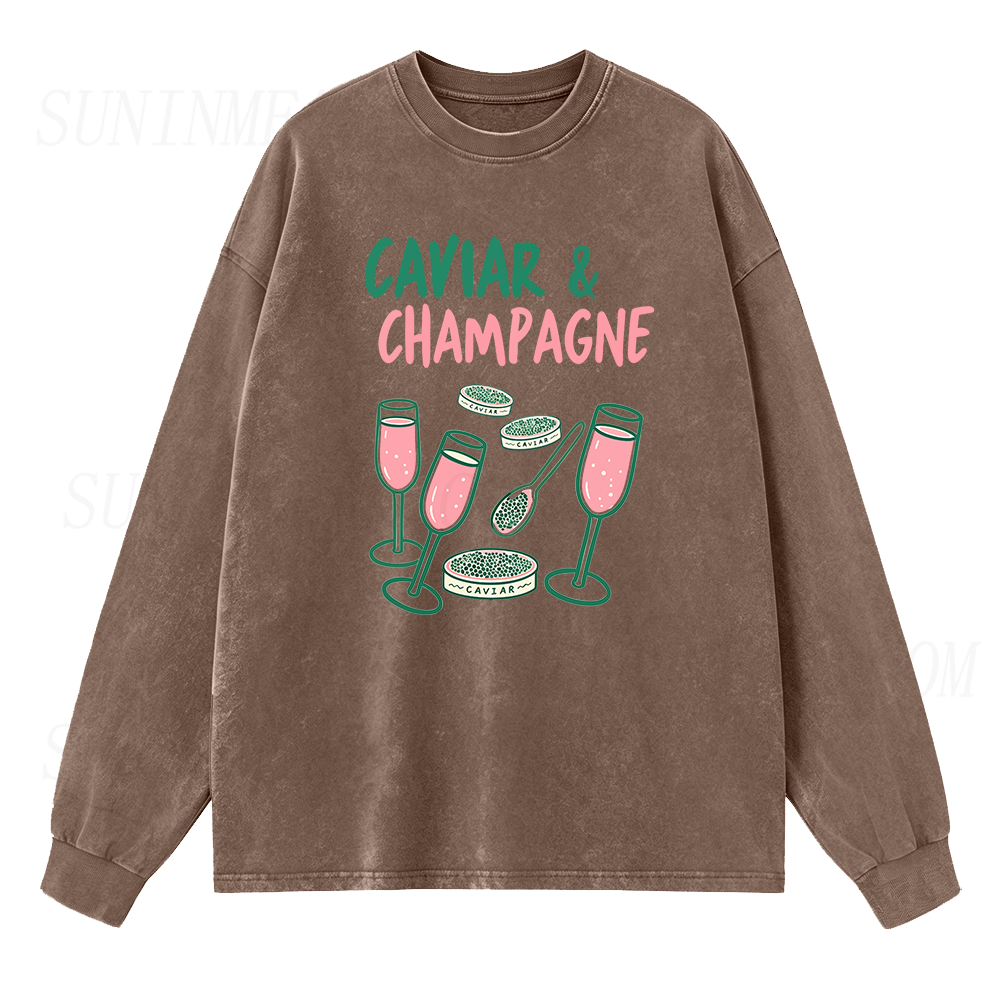 Caviar & Champagne Long Sleeve Unisex Tee