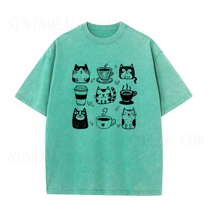 Cats and Coffee Unisex Tee