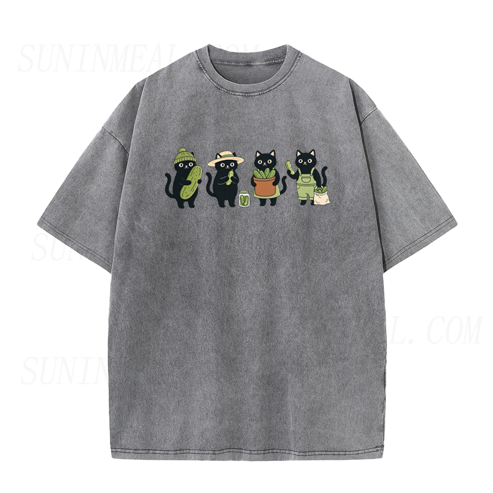 Funny Pickle Cat Unisex Tee