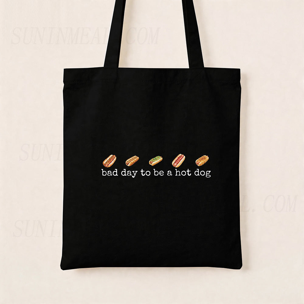 Bad Day To Be A Hotdog Canvas Tote Bag