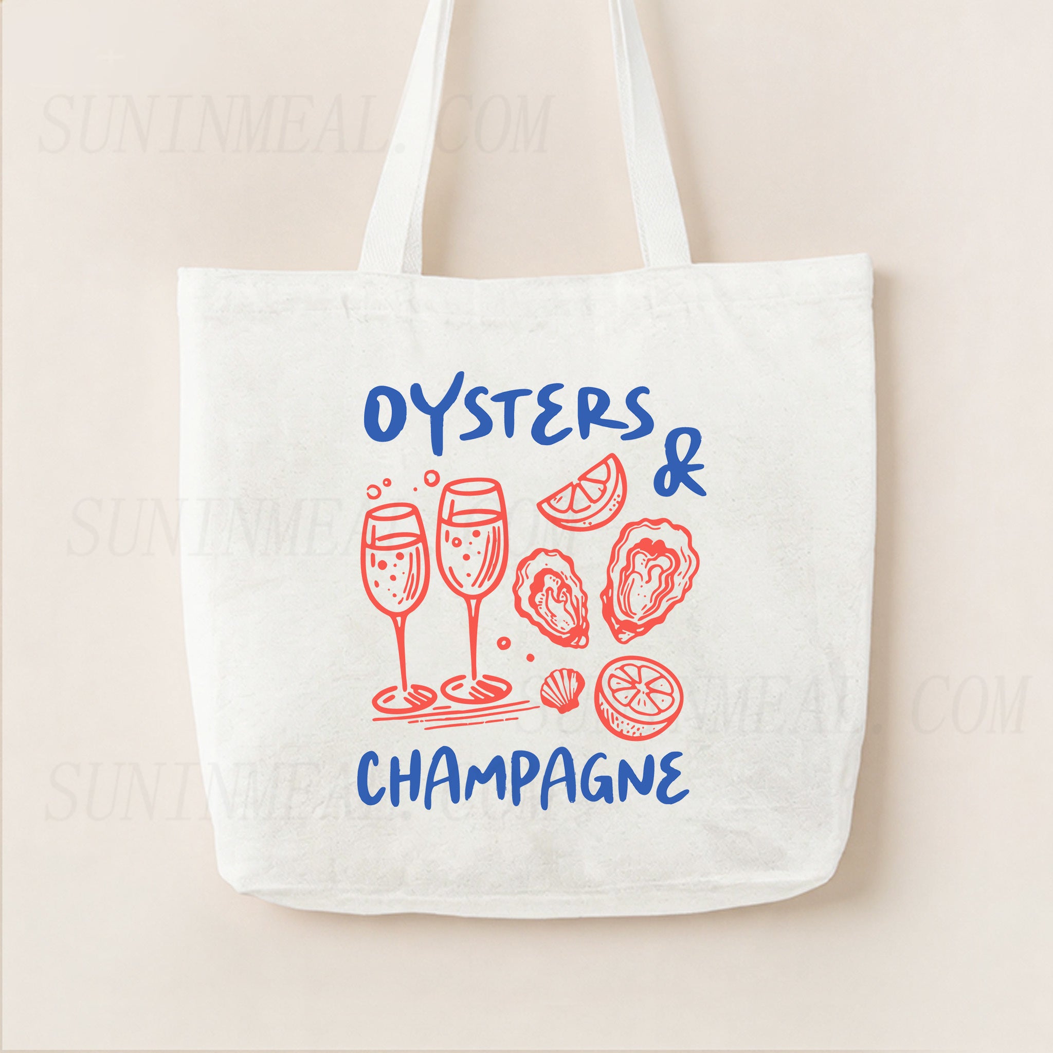 Oysters & Champagne Canvas Tote Bag
