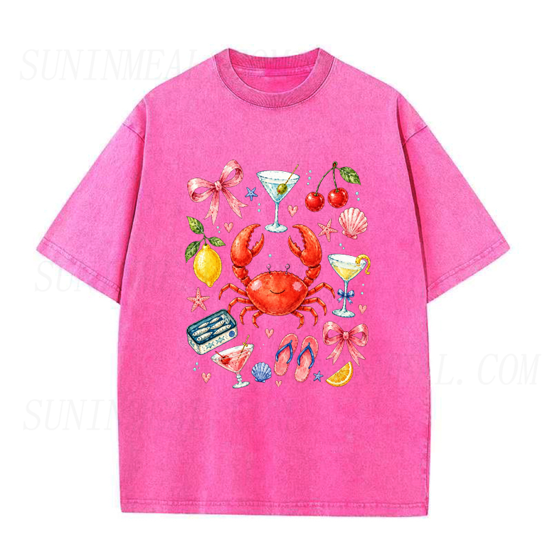 Cocktails & Crabs & Coastal Vibes Unisex Tee