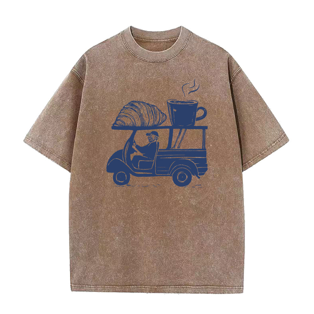 トラッククロワッサンコーヒーユニセックスTシャツ