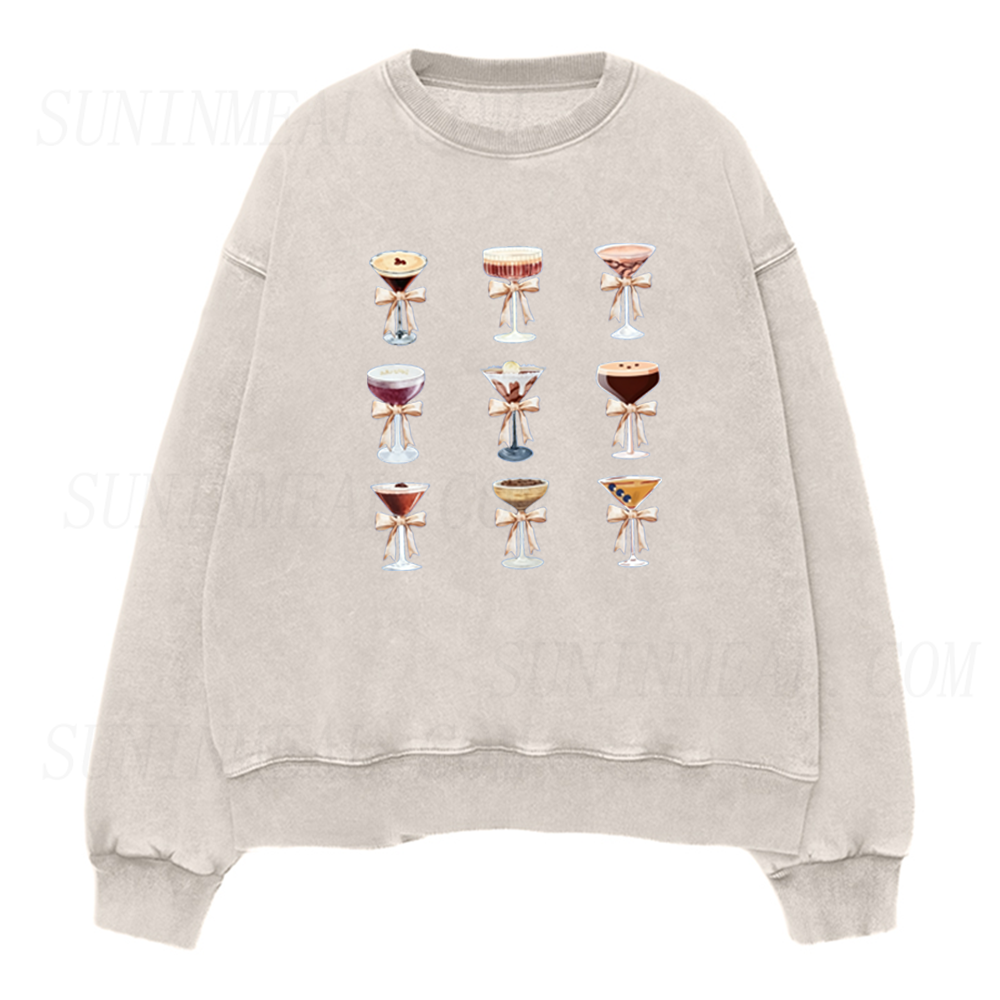 Retro Espresso Martini Cocktail Collection Unisex Crewneck Sweatshirt