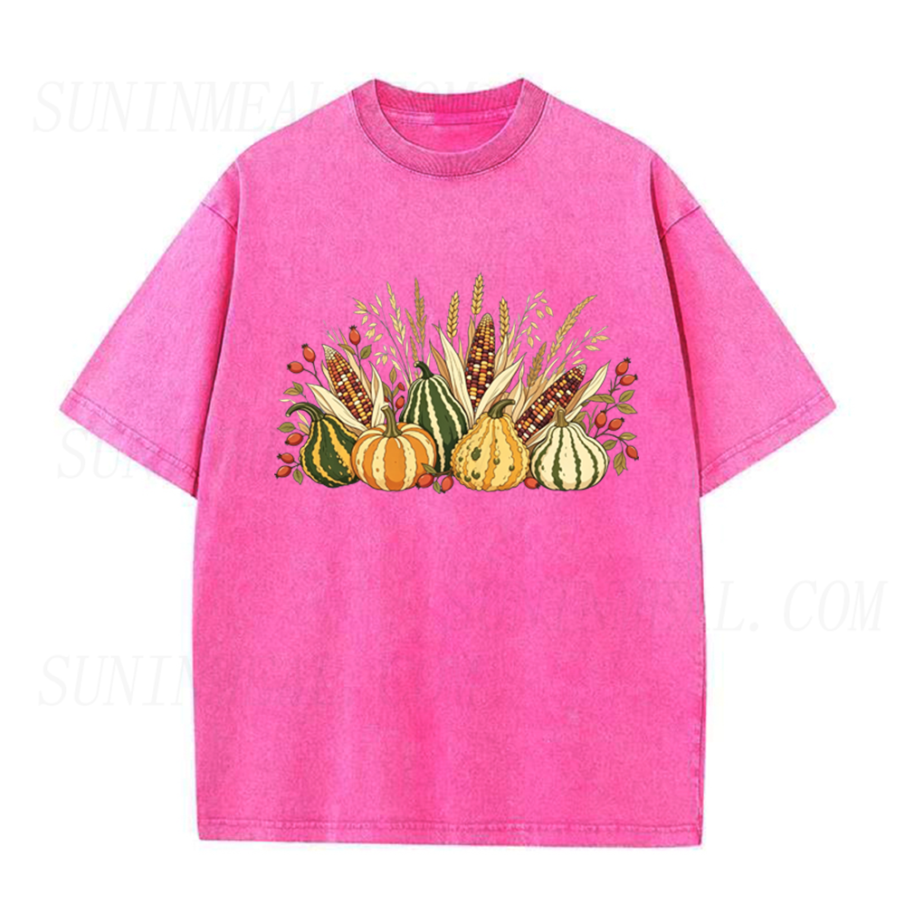 Harvest Pumpkin & Corn Autumn Unisex Tee