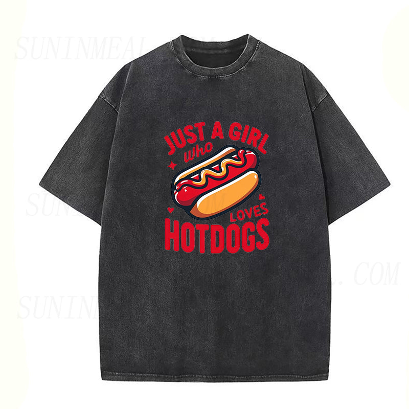 Just A Girl Who Loves Hot Dogs Unisex Tee