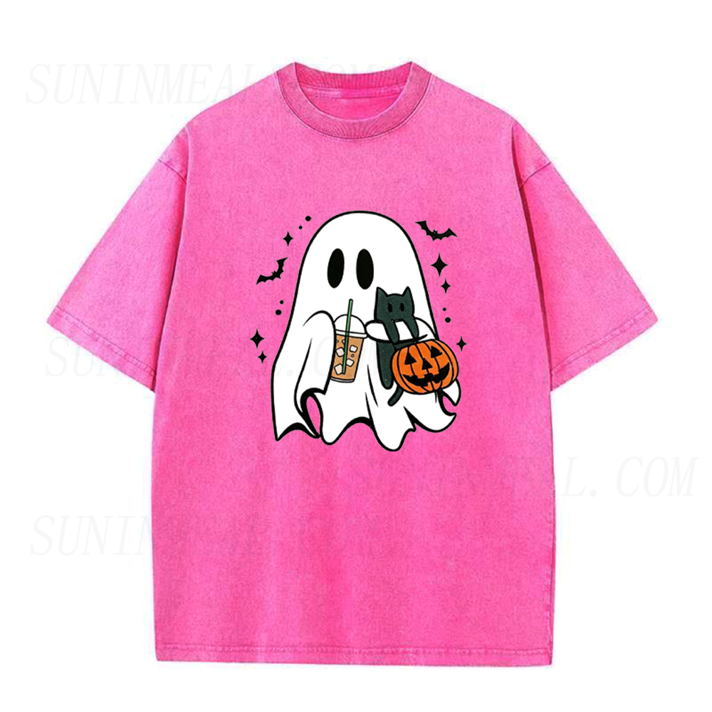 Cute Ghost Halloween Coffee Lover Unisex Tee
