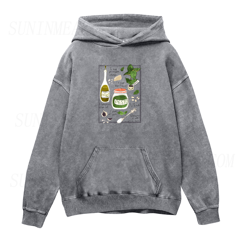 Pesto Illustrated Recipe Unisex Hoodie