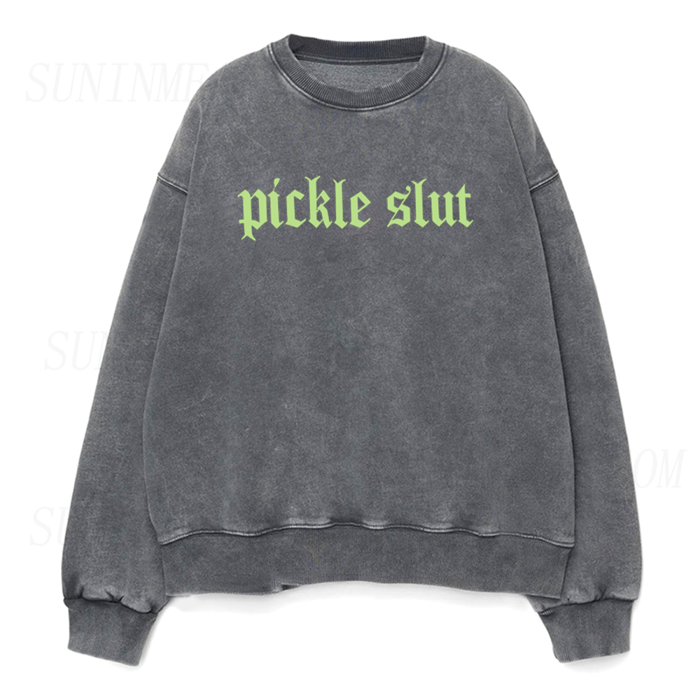Retro Pickle Slut Unisex Crewneck Sweatshirt