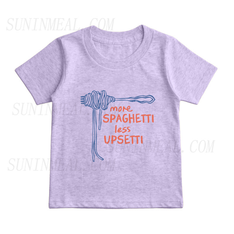 More Spaghetti Less Upsetti Kids T-Shirt