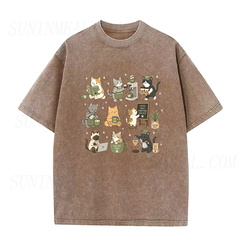 Cute Coffee Cats Unisex Tee