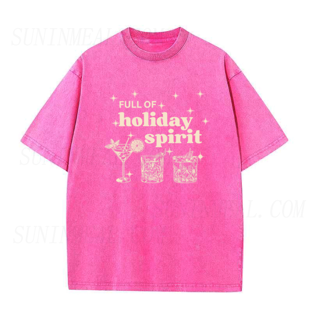 Full Of Holiday Spirit Margarita Christmas Unisex Tee