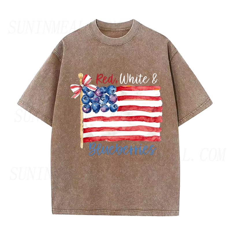 Red  White & Blueberries American Flag Unisex Tee