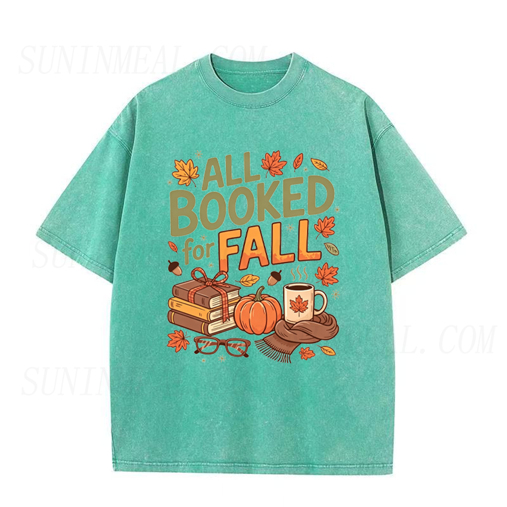 All Booked For Fall Autumn Book Pumpkin Coffee Unisex Tee