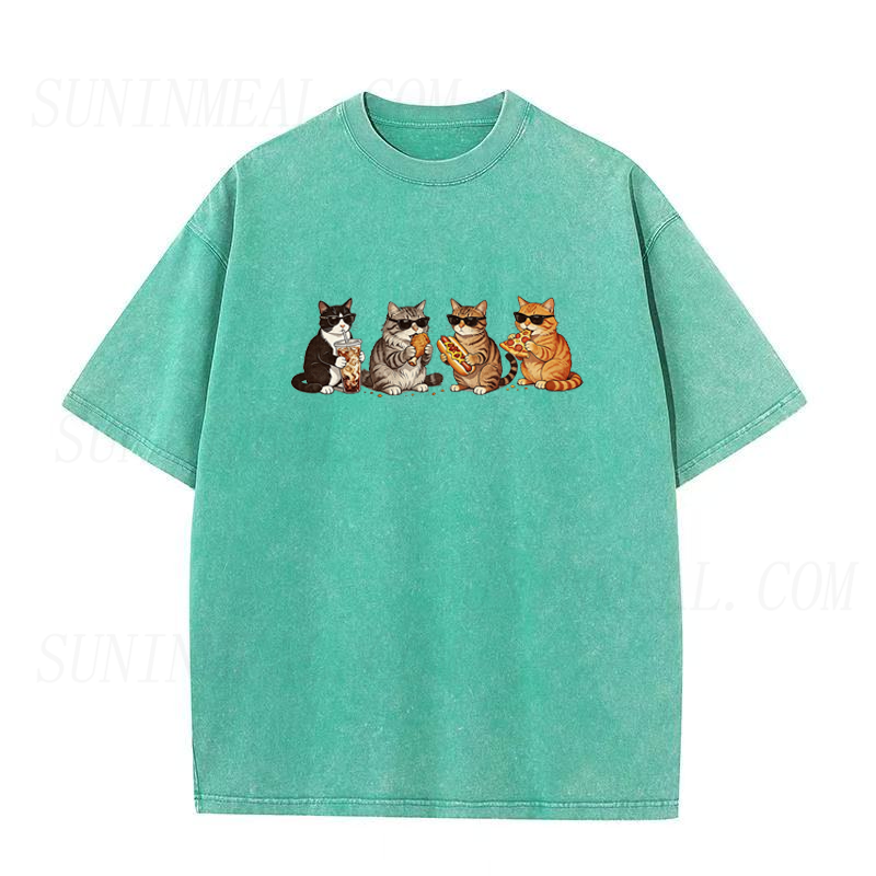 Cat Eating Food Unisex Tee