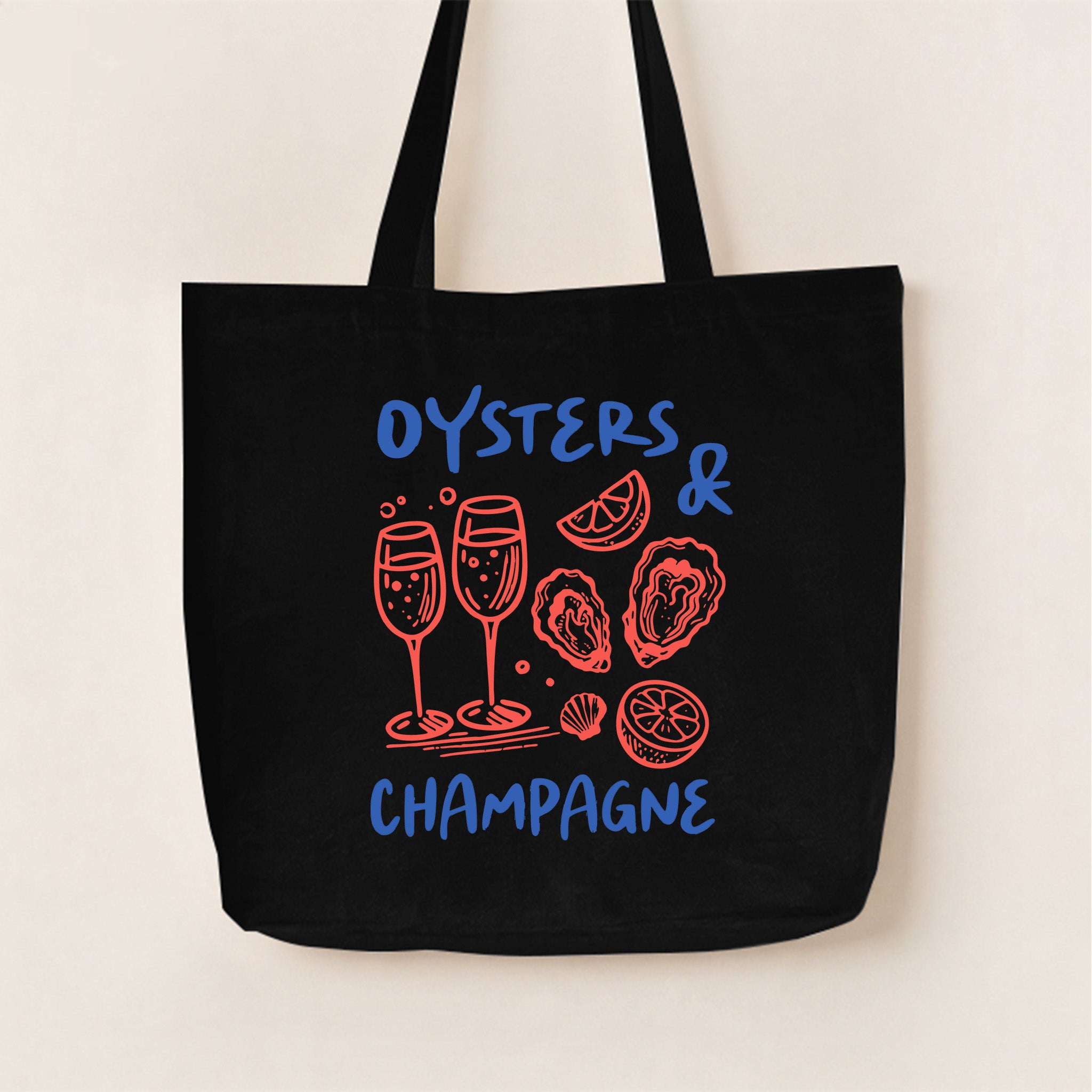 Oysters & Champagne Canvas Tote Bag