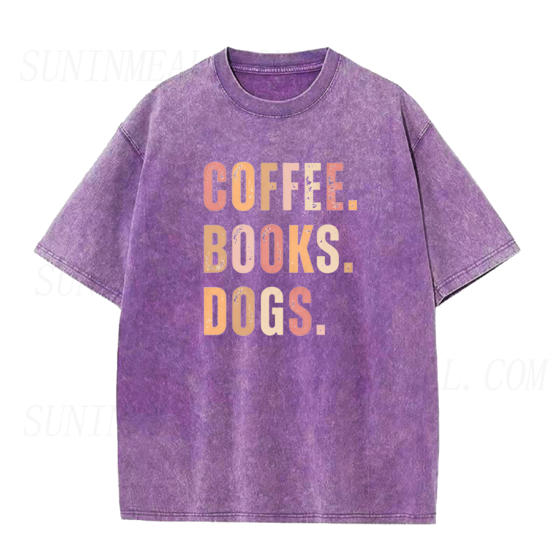 Coffee Books Dogs Unisex Tee