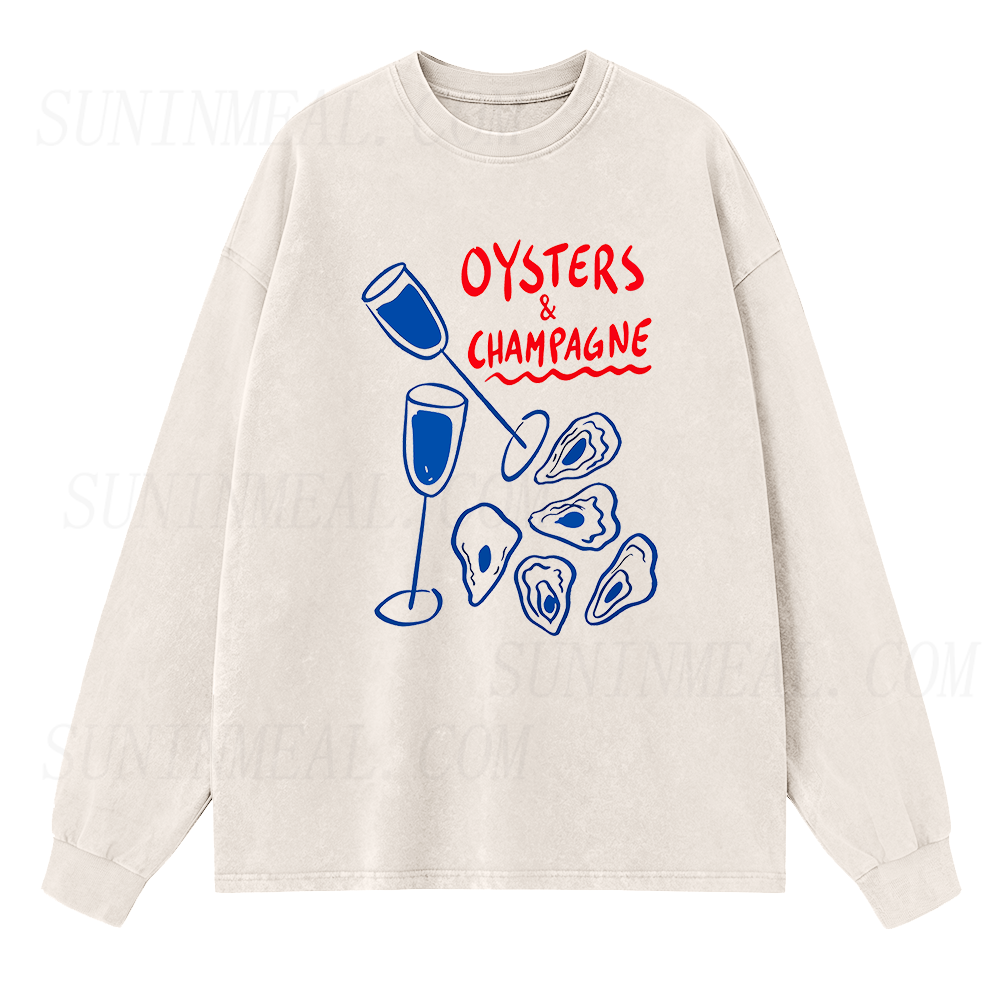 Oysters & Champagne Long Sleeve Unisex Tee
