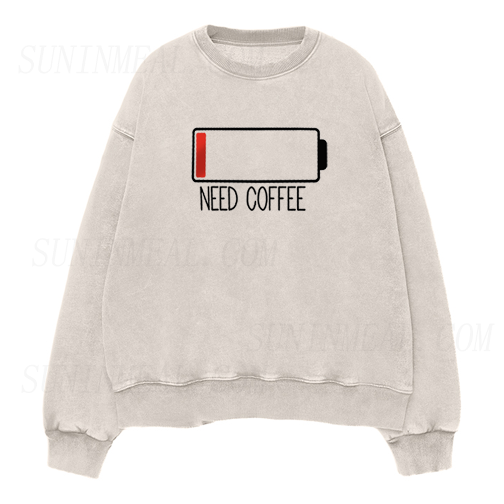 Need Coffee Battery Unisex Crewneck Sweatshirt