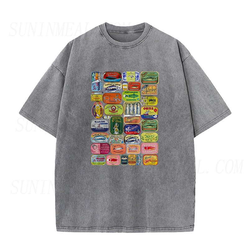 Vintage Sardine Tin Can Label Unisex Tee