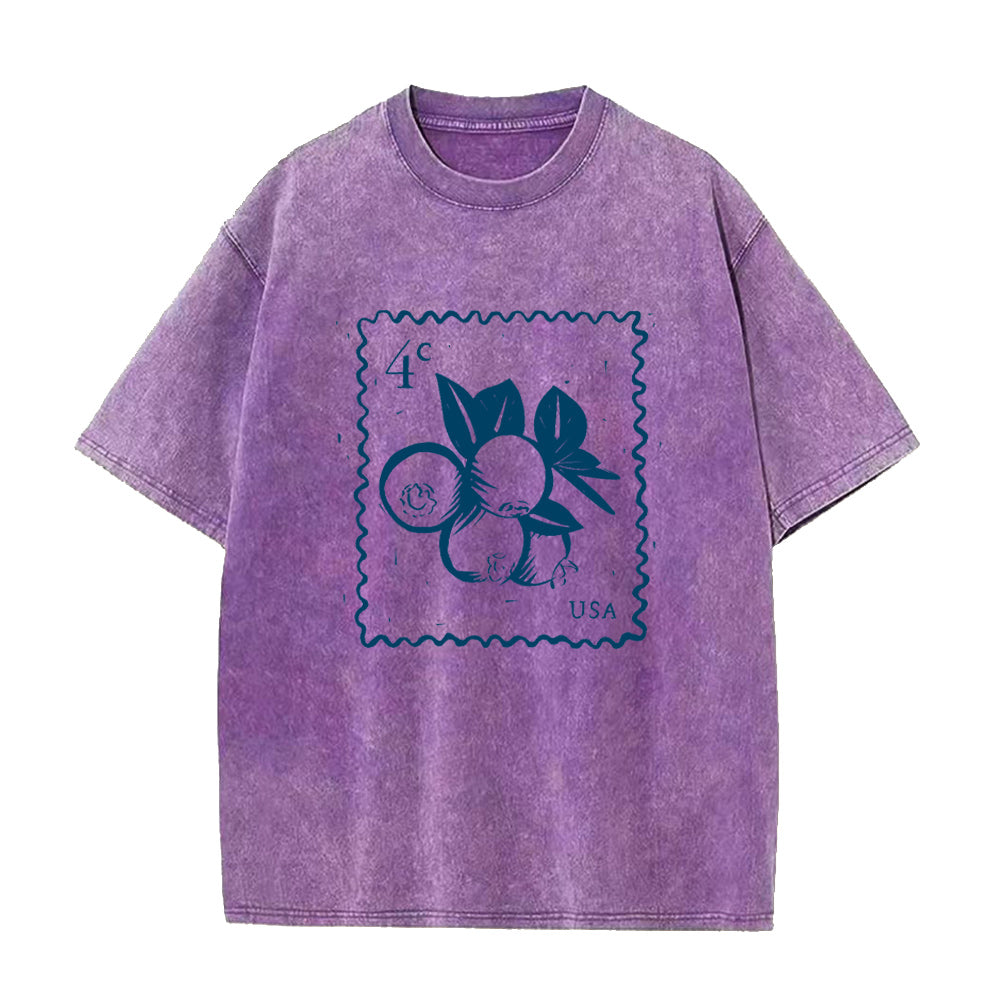 ブルーベリースタンプ ユニセックスTシャツ