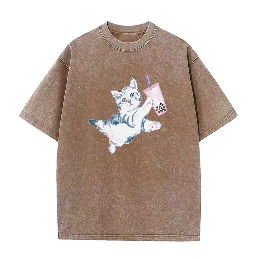cat boba tea Unisex Tee