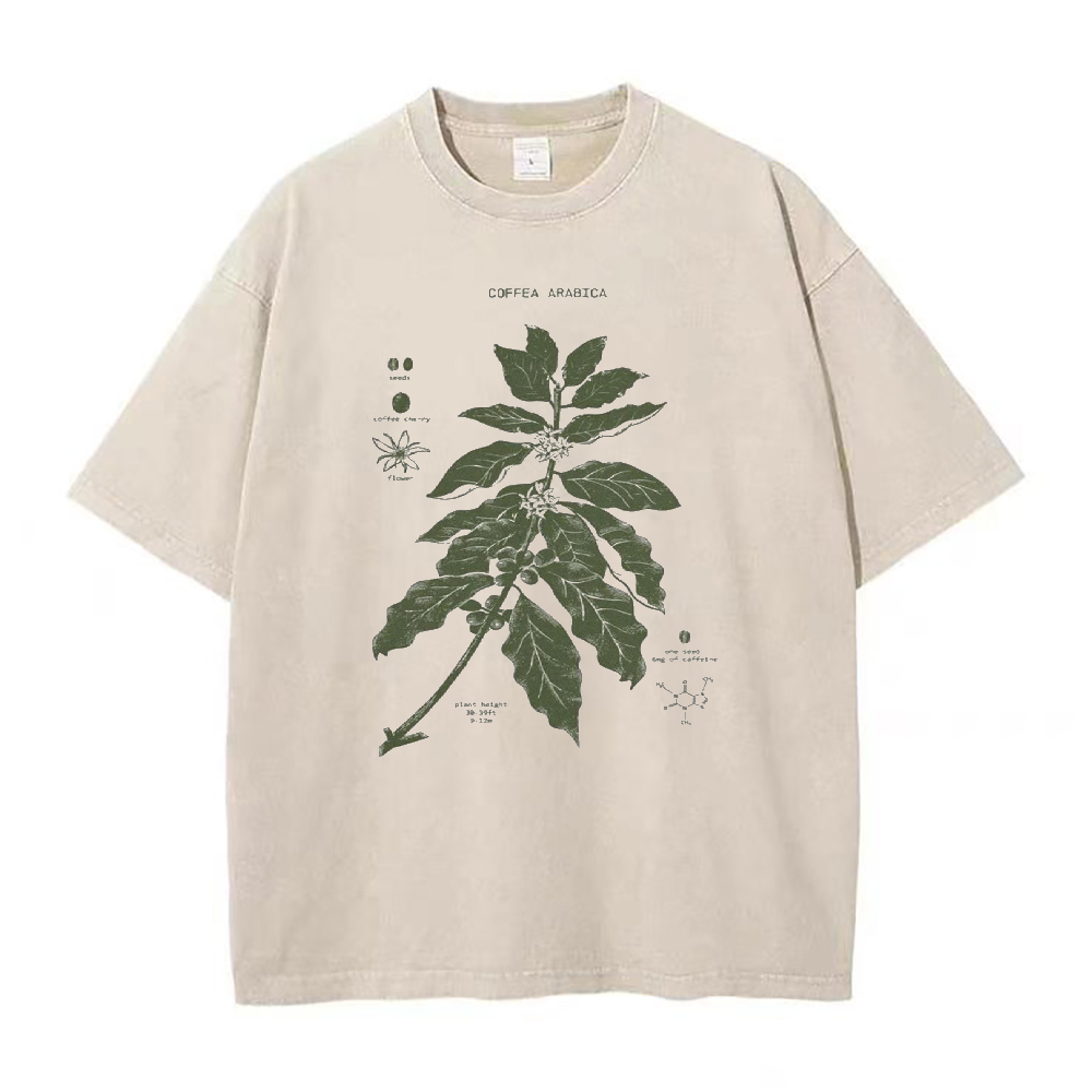 コーヒー植物図ユニセックスTシャツ