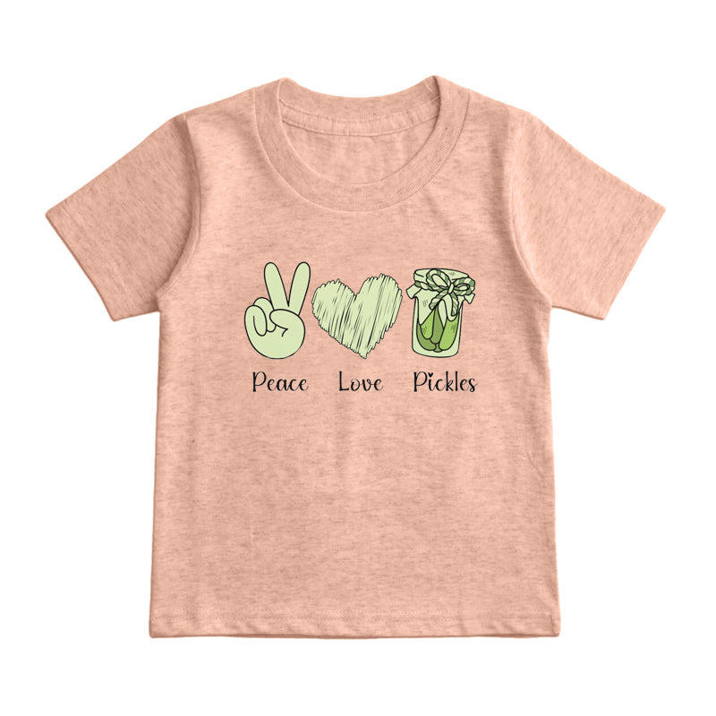 peace love pickles Kids T-Shirt