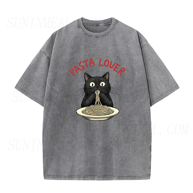 Cat Loves Pasta Unisex Tee