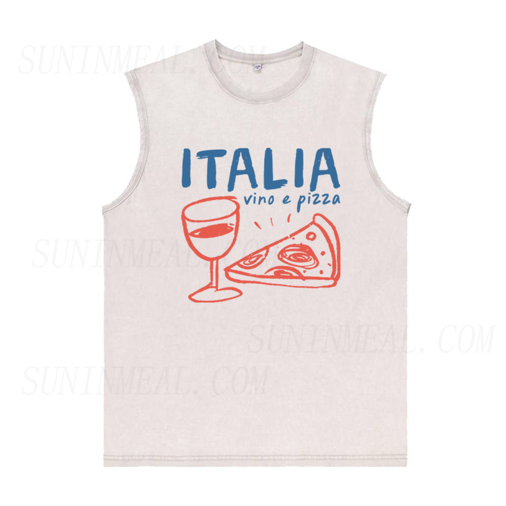 Italy Vino E Pizza Unisex Tank Top