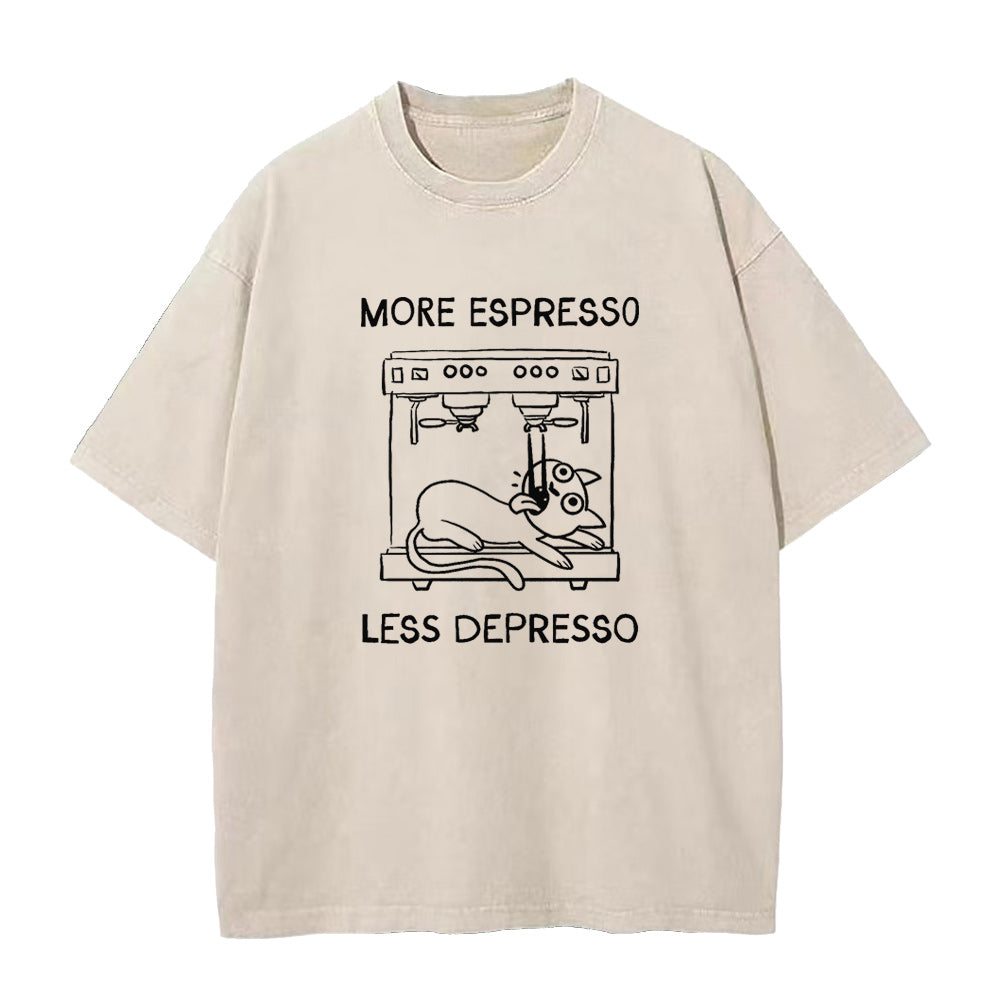 モア・エスプレッソ・レス・デプレッソ キャットコーヒー ユニセックスTシャツ