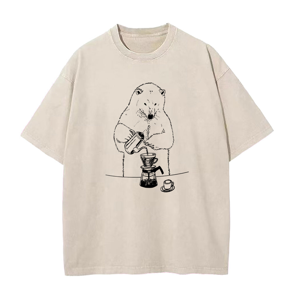 Polar Bear Is Brewing Coffee Unisex Tee