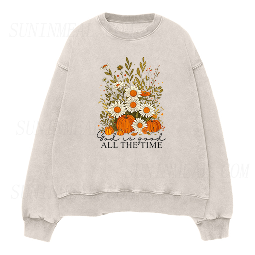 God Is Good All The Time Fall Christian Unisex Crewneck Sweatshirt