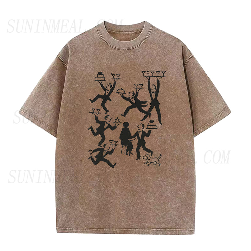 Tiny People Servers in a Restaurant Unisex Tee